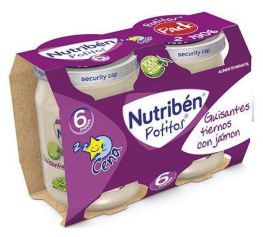 Nutrib&eacute;n Bipack Dinner Papinha com Ervilhas Tender e Presunto 2x190 gr