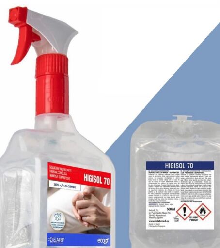 Higisol 70 carregando 500 ml