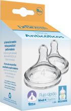 Op&ccedil;&otilde;es Preemie Flow Boca Larga Tetinas de Silicone 4 9M+ 2 unidades