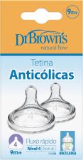 Op&ccedil;&otilde;es Preemie Flow Boca Larga Tetinas de Silicone 4 9M+ 2 unidades