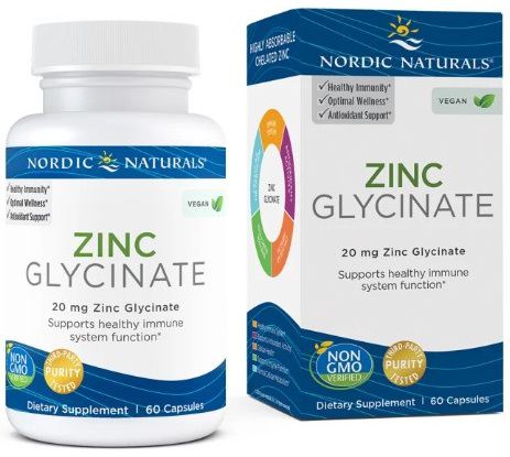 Glicinato de zinco 20 mg 60 cápsulas