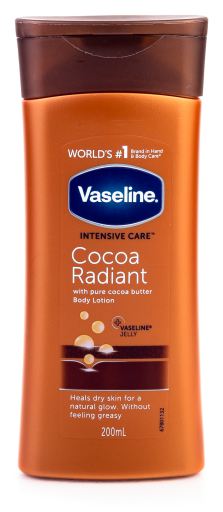 Loção corporal radiante de cacau de cuidados intensivos