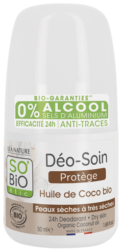 24H Desodorante Roll On Protector Óleo de Coco Orgânico 50 ml