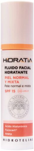 Hidrotelial Fluido Facial Hidratante para Pele Normal e Mista FPS 15 50 ml