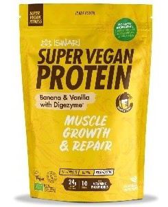 Iswari Super Prote&iacute;na Vegana Banana e Baunilha com Digezyme 400g