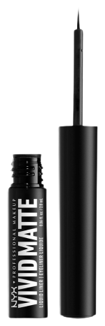 NYX Delineador l&iacute;quido fosco v&iacute;vido preto 2 ml