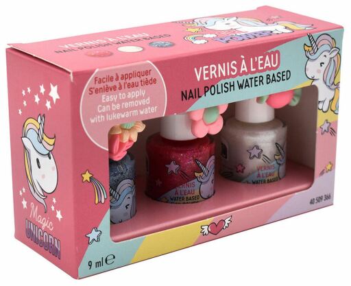 Conjunto de esmaltes Unicórnio 3 peças