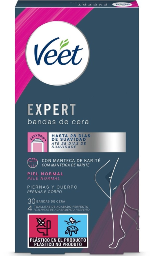 Veet Tiras de cera Body Expert para pele normal