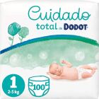 Total Care Fraldas Tamanho 1 de 2 a 5 Kg 100 Unidades