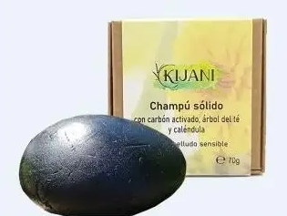 Kijani Shampoo S&oacute;lido de Carv&atilde;o Ativado para Couro Cabeludo Sens&iacute;vel 70 gr