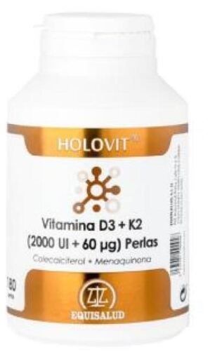 Equisalud Holovitvitamina D3 2000Ui + K2 60 mg 180 P&eacute;rolas