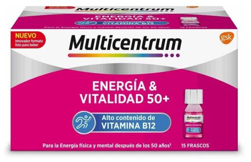 Multicentrum Energia e Vitalidade Sabor Framboesa 15 Ampolas