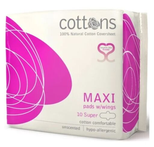 Maxi Compressa Noturna C/Asas 100% Algod&atilde;o 10 Unidades
