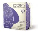 Absorventes Noturnos com Abas 100% Algodão 10 Unidades Absorventes Noturnos com Abas 100% Algodão 10 Unidades