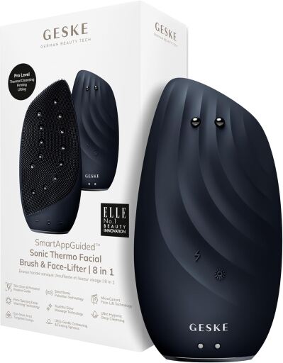 Escova de levantamento facial e termo s&ocirc;nica guiada por aplicativo inteligente 8 em 1