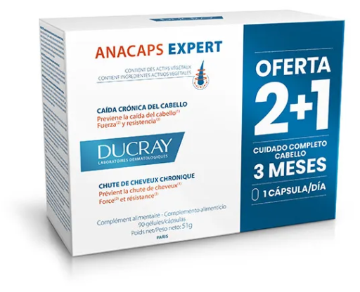 Ducray Anacaps Expert Queda Cr&ocirc;nica de Cabelo 90 C&aacute;psulas