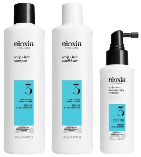 Nioxin System Kit 3 Tratamento para Cabelos Tingidos com Enfraquecimento Leve 3 Pe&ccedil;as