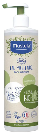 Mustela &Aacute;gua Micelar Baby Bio sem enx&aacute;gue 400 ml