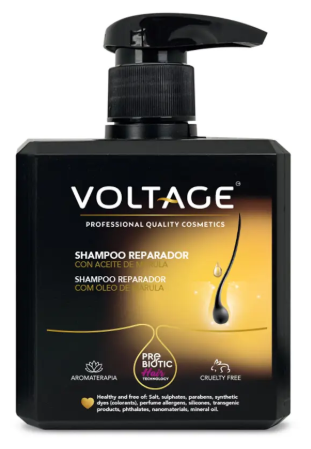 Voltage Cosmetics Shampoo Reparador Prebiotic Hair Technology com &Oacute;leo de Marula 500 ml