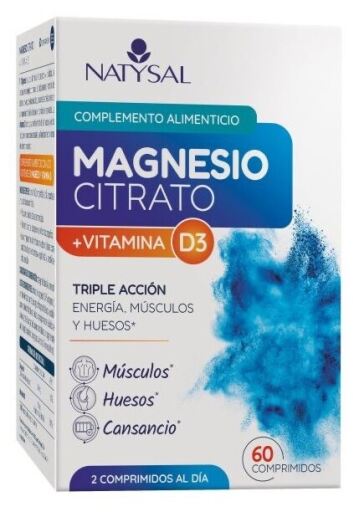 Natysal Citrato de Magn&eacute;sio+D3 60 Comprimidos