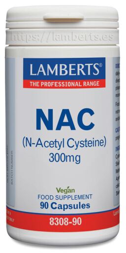 Lamberts Nac (N-acetilciste&iacute;na) 300 mg 90 c&aacute;psulas
