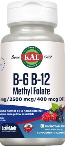 Solaray Comprimidos sublinguais de 60 comprimidos de metilfolato B6 B12