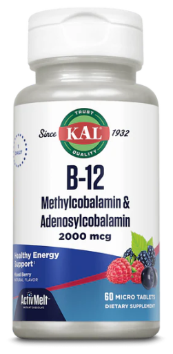 B12 Metilcobalamina e Adenosilcobalamina 2000 mcg 60 Microcomprimidos