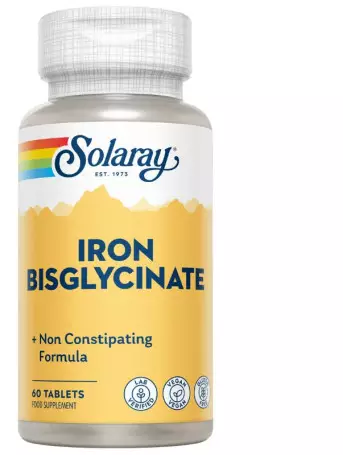 Solaray Bisglicinato de Ferro 60 Comprimidos