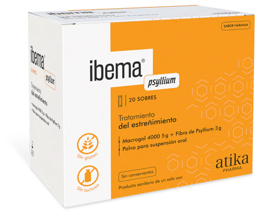 Atika Pharma Ibema Psyllium em p&oacute; solu&ccedil;&atilde;o oral 20 sach&ecirc;s x 9 gr