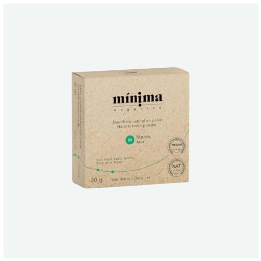 M&iacute;nima Organics Pasta de dente em p&oacute; de menta lata 30 gr