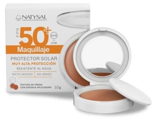 Natysal Protetor Solar Creme Maquiagem FPS 50+ P&oacute; 10 gr