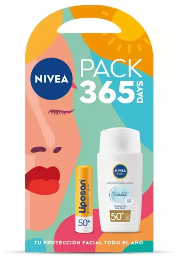 Nivea Sun Invisible Daily Fluid FPS 50 + Liposan FPS 50 Pacote com 2 unidades
