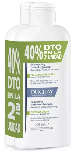 Ducray Shampoo Kelual Squanorm para Caspa Oleosa Pacote 2 x 200 ml