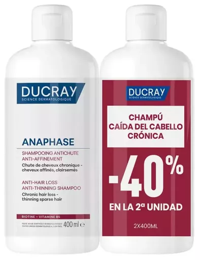Ducray Shampoo Anti-Queda e Anti-Raleamento Anaphase Pacote 2 x 400 ml