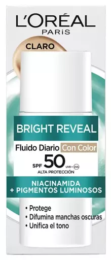 L'Or&eacute;al Paris Fluido Di&aacute;rio Bright Reveal Niacinamida FPS 50 50 ml