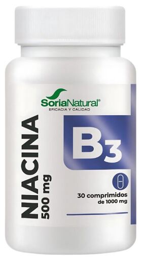 Soria Natural Vitamina B3 30 Comprimidos de Libera&ccedil;&atilde;o Prolongada
