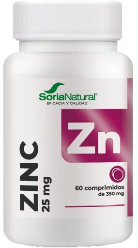 Soria Natural Zinco 60 Comprimidos de Libera&ccedil;&atilde;o Prolongada