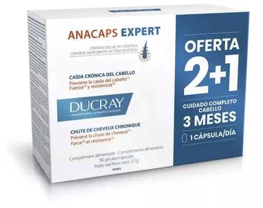Ducray Anacaps Expert para Queda de Cabelo Cr&ocirc;nica - 90 Unidades