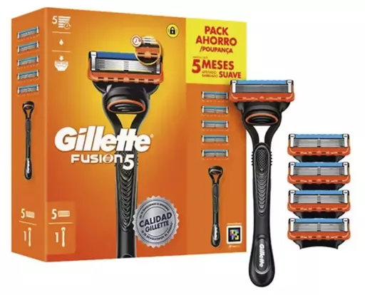 Gillette M&aacute;quina Fusion 5 + 5 pe&ccedil;as sobressalentes