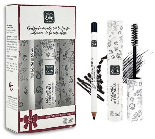 NaturaBIO Cosmetics Conjunto de maquiagem para olhos pretos com 2 pe&ccedil;as