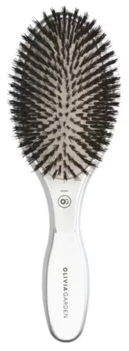 Escova Expert Care Oval com Cerdas de Javali e Nylon Prateadas