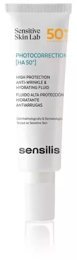 Sensilis Fluido Hidratante e Antirrugas Photocorrection [HA 50+] FPS 50+ 50 ml