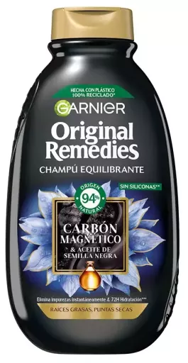Garnier Shampoo de carv&atilde;o magn&eacute;tico Original Remedies 400 ml