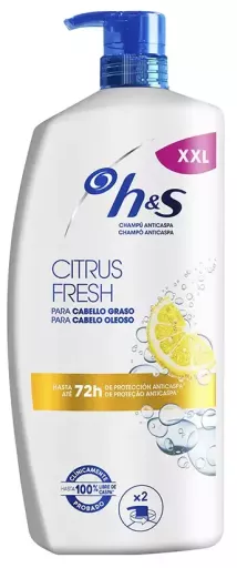 h&s Shampoo anticaspa Citrus Fresh para cabelos oleosos, frasco com bomba dosadora de 1000ml