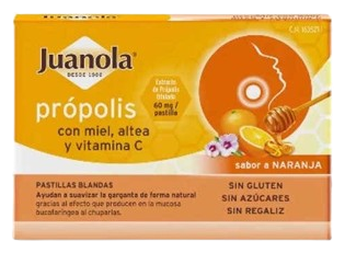 Pr&oacute;polis, Mel, Marshmallow e Vitamina C - 36 Comprimidos Laranja