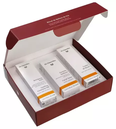 Dr. Hauschka Conjunto de 3 pe&ccedil;as para ritual de beleza com creme de rosas