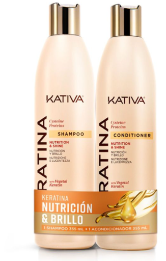 Kativa Kit Queratina: Shampoo 355 ml + Condicionador 355 ml