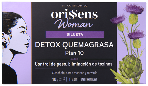 Orissens Queimador de gordura detox para mulheres, 10 sach&ecirc;s
